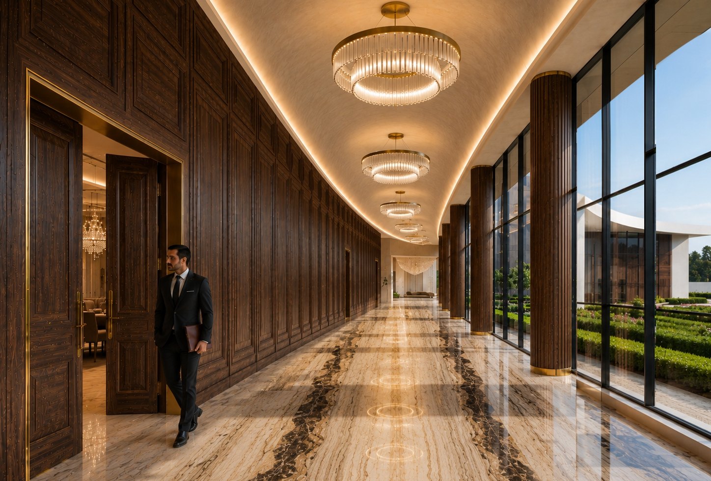Government Conference Hall Complex, ceremonial corridor to the main hall