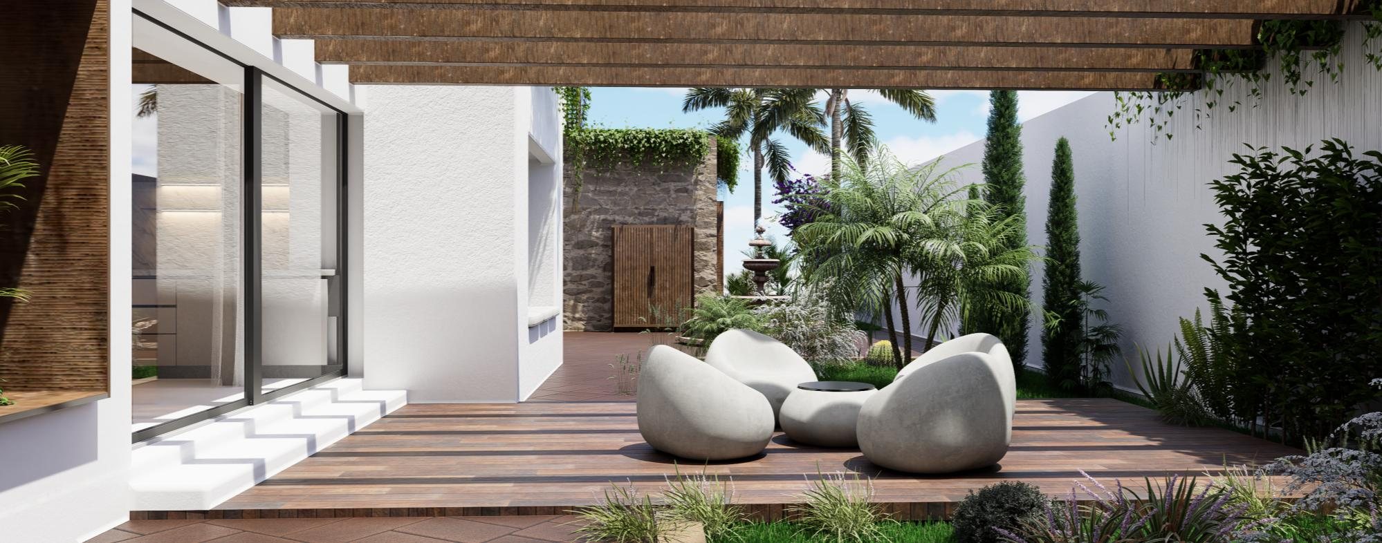 Timber pergola outdoor living space