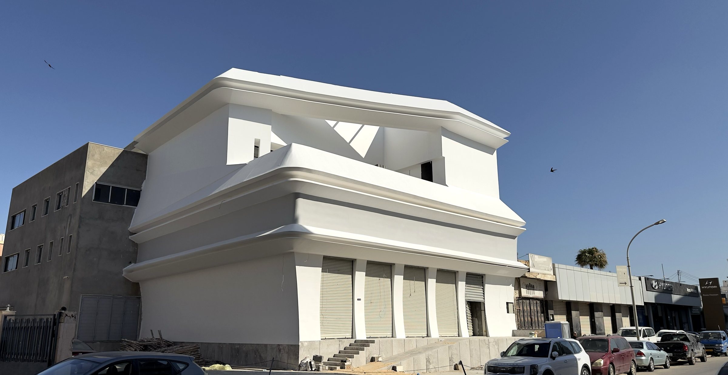 Photo: renovated facade completed, before the shopfronts opened