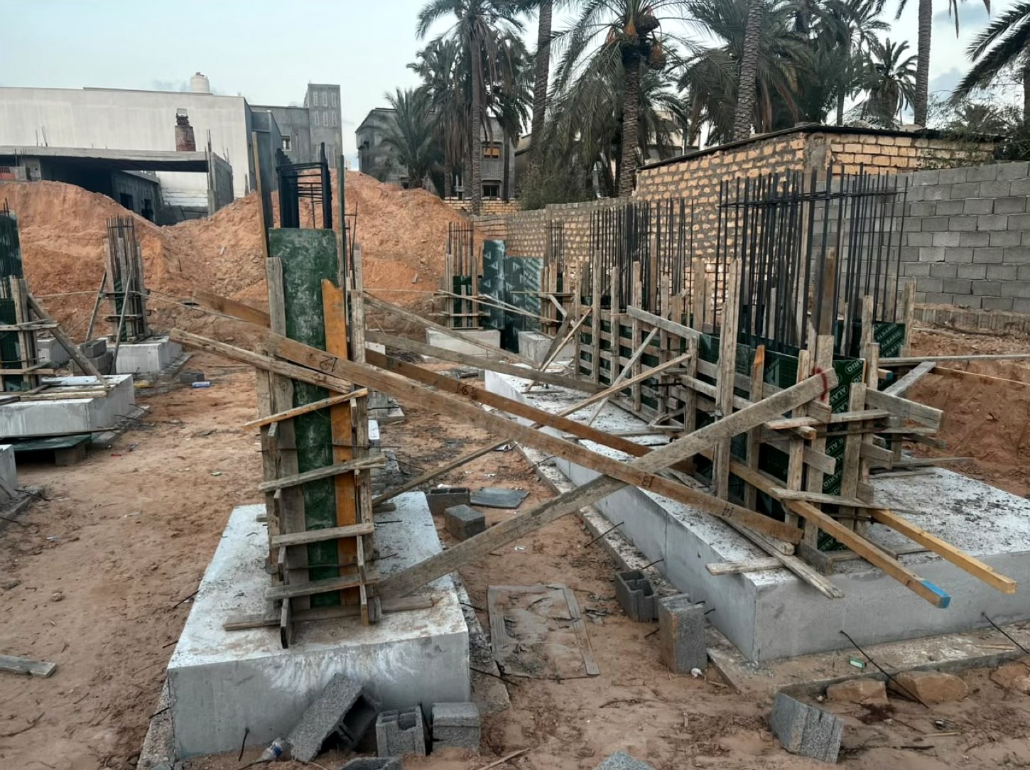 Photo: column formwork and ground beams
