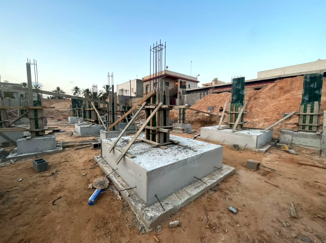 Photo: column formwork across the site